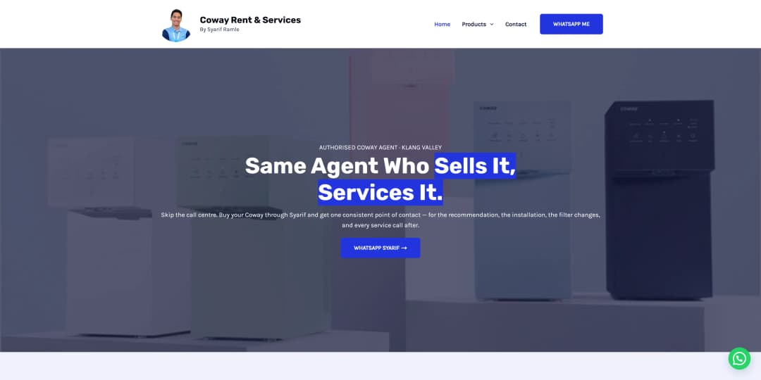 Syarif Coway website screenshot